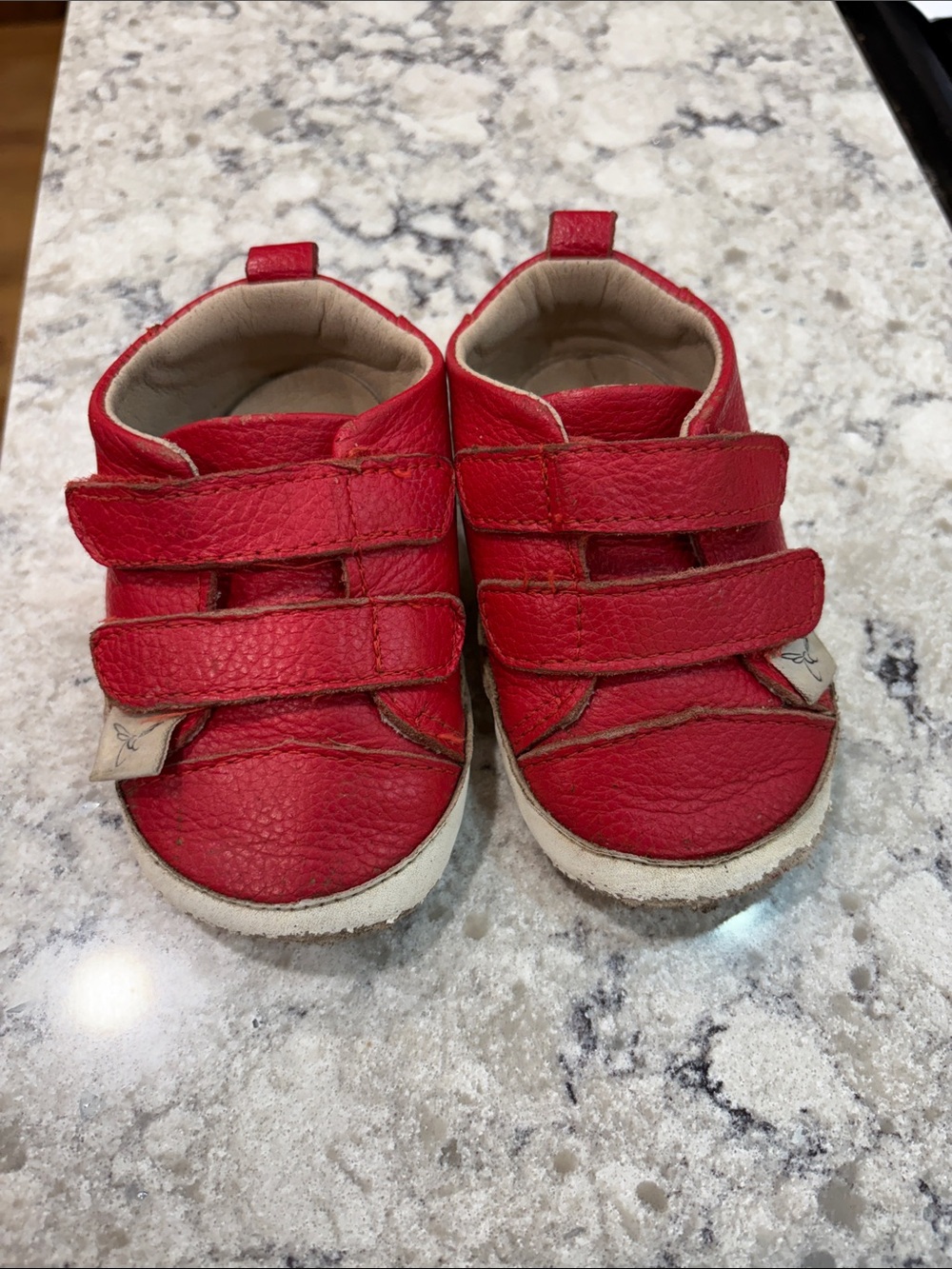 Red Baby Toddler Walker Leather Low Top Barefoot Sneaker Shoe - Little Love Bug